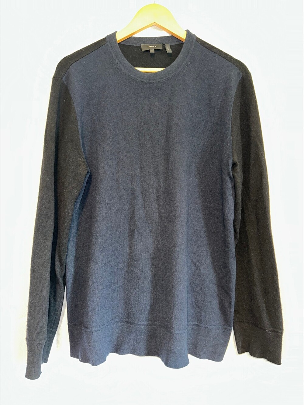 Theory Men's Colorblock Luxury Cashmere Crewneck Sweater L